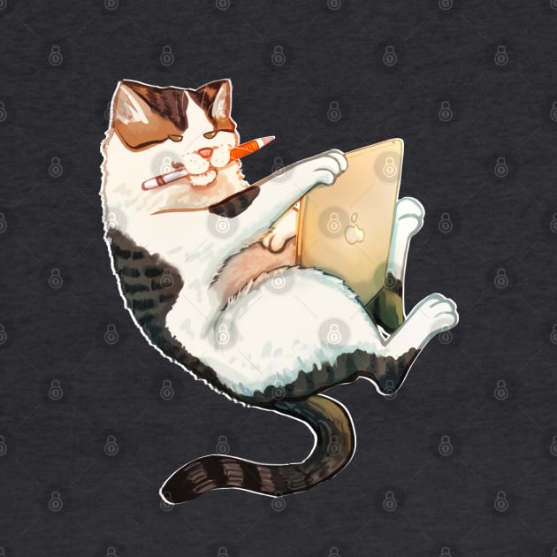 iPad Artist Cat by staypee